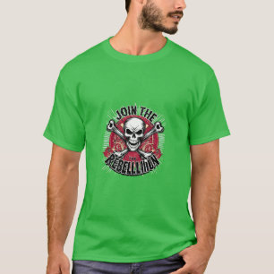 Camiseta Coleção de Teias de Rock & Roll Skull