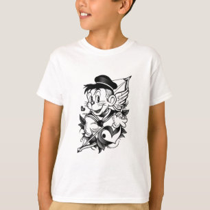Camiseta Coleção de Tinta Preta e Branca Inspirada no Jerry