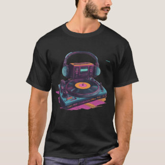 Camiseta Coleção engraçada de Neon Groove Retro DJ Vibes