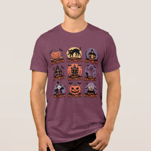 Camiseta Coleção Feliz de Halloween - Pumpkin Louco, Cat,
