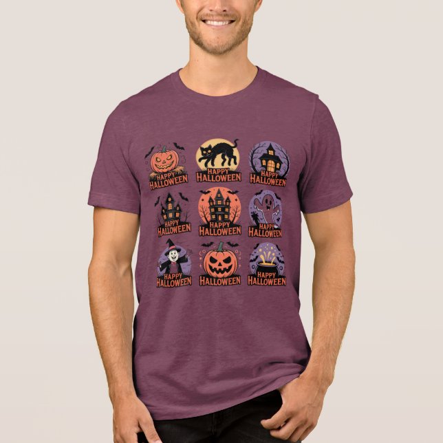 Camiseta Coleção Feliz de Halloween - Pumpkin Louco, Cat, (Frente)