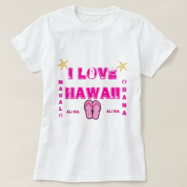 Camiseta Coleção Hawaii Aloha Senhoras (Frente do Design)