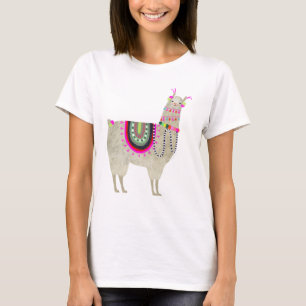 Camiseta Coleção Llamarama  Lhamas-brancas