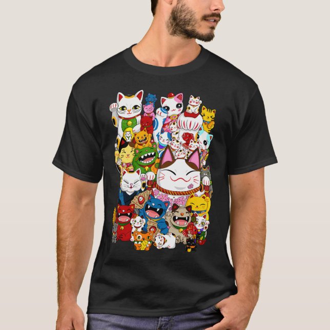 Camiseta Coleção Maneki Neko (Gato Sortudo) (Frente)