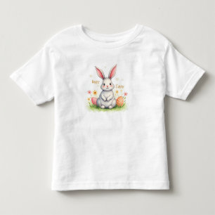 Camiseta Coleção Moderna de Coelhinho e Ovos de Páscoa Fofo