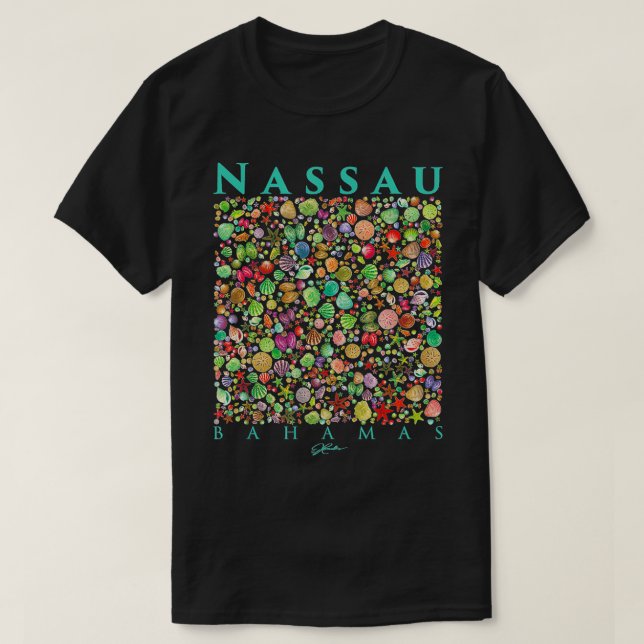 Camiseta Coleção Nassau Bahamas Seashell (Frente do Design)