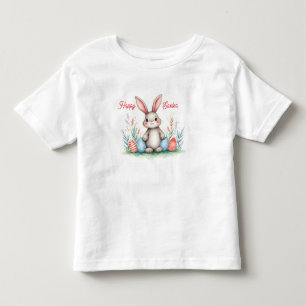 Camiseta Coleção Popular de Coelhinho da Páscoa e Ovos Fofo
