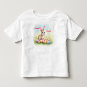 Camiseta Coleção Popular de Coelho e Ovos de Páscoa Fofos