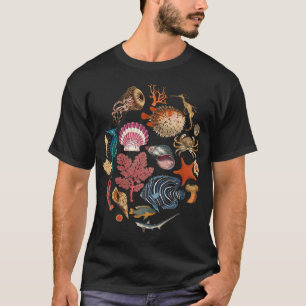Camiseta Coleção Tesouros à Beira-Mar Concha Colorida e Mar