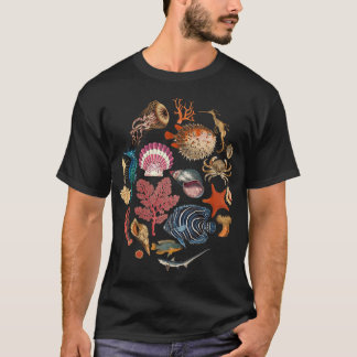Camiseta Coleção Tesouros à Beira-Mar Concha Colorida e Mar
