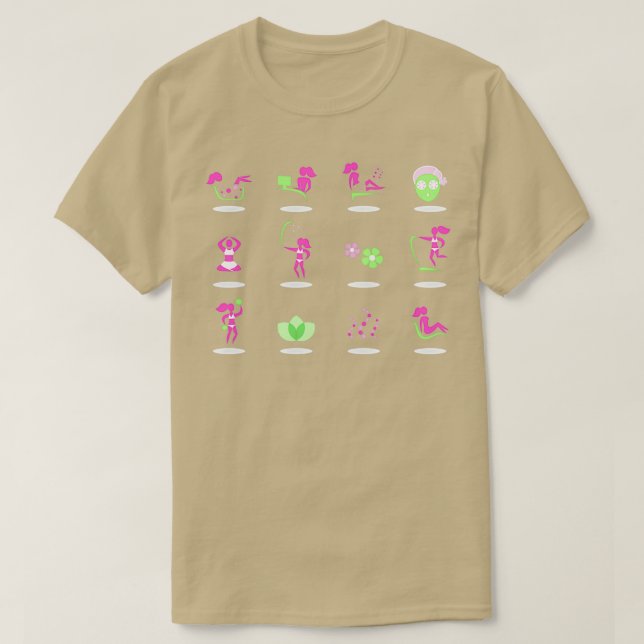 Camiseta Coleção vetorial de ícones de spa e de bem-estar (Frente do Design)