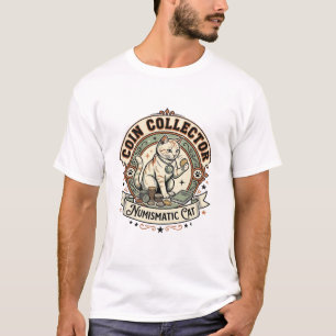 Camiseta Colecionador de Moedas Numismática Gato Colecionad