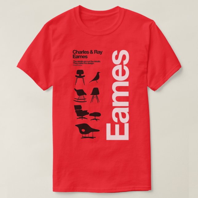 Camiseta Coleções de Câmaras Eames (Frente do Design)