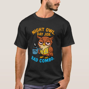 Camiseta Colega Associado Noite Coruja Trabalho Diurno Comb
