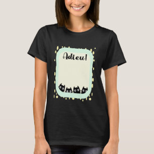 Camiseta Colega Francês Saindo do Emprego Assinatura Gatos