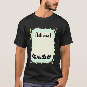Camiseta Colega Francês Saindo do Emprego Gatos Assinatura