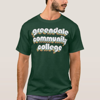 Camiseta Colégio comunitário Greendale Retro Rainbow Typogr