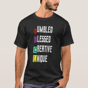 Camiseta Colégio Negra Hbcu Único Criativo e Abençoado