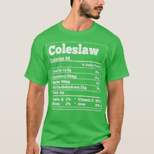 Camiseta Coleslaw Facts Ingredientes Engraçados Foodies Gra