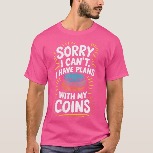 Camiseta Coleta De Moedas E Numismáticos De Duas Moedas (Frente)
