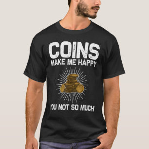 Camiseta Coleta de Moedas Homens Mulheres Numismatista Moed