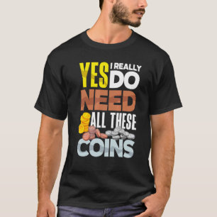 Camiseta Coleta de Moedas Numismáticas Numismáticas Necessi