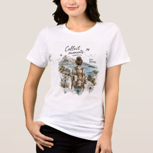 Camiseta Coletam-se Momentos Não Coisas Citação de Viagem