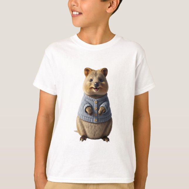 Camiseta Colete de Denim Capivara Crianças (Frente)