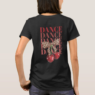 Camiseta Coletivo de Cerejas Vermelhas Leopardo Dança Dança