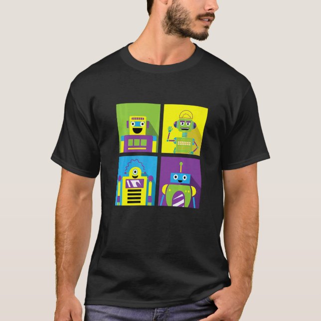 Camiseta Coletor de Brinquedos Robô Feliz (Frente)