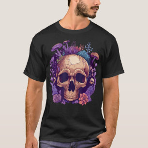 Camiseta Coletor de Cogumelo Caveira Cottagecore Estética M