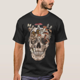 Camiseta Coletor de Cogumelos com Crânio