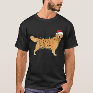 Camiseta Coletor de Luz de Natal de Férias do Golden Retrie