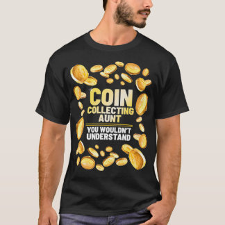 Camiseta Coletor de Moedas Tia Engraçada Coleta de Moedas