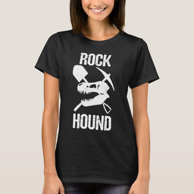 Camiseta Coletor Fóssil de Rock Hound Dino Rex Skull (Frente)