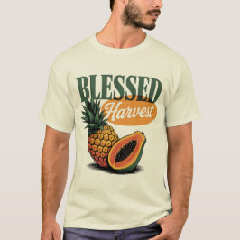 Camiseta Colheita Abençoada Pineapple Papaya Teto Retro