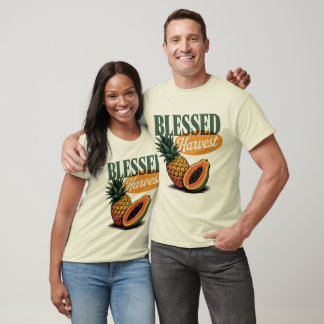 Camiseta Colheita Abençoada Pineapple Papaya Teto Retro