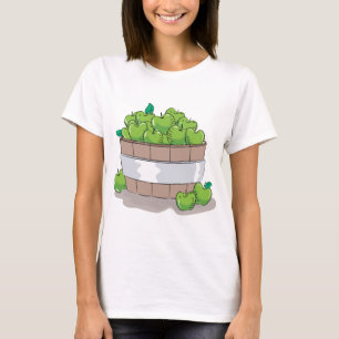 Camiseta Colheita de Barril de Maçã Verde Fresca Granny Smi