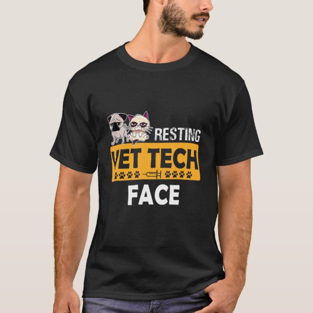 Camiseta Colheita de Cães e Gatos de Enfarte de Tecnologia  (Frente)