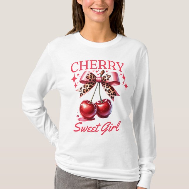 Camiseta Colheita de cereja e arco rosa (Frente)