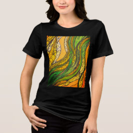 Camiseta "Colheita de Seda Verde Ouro"