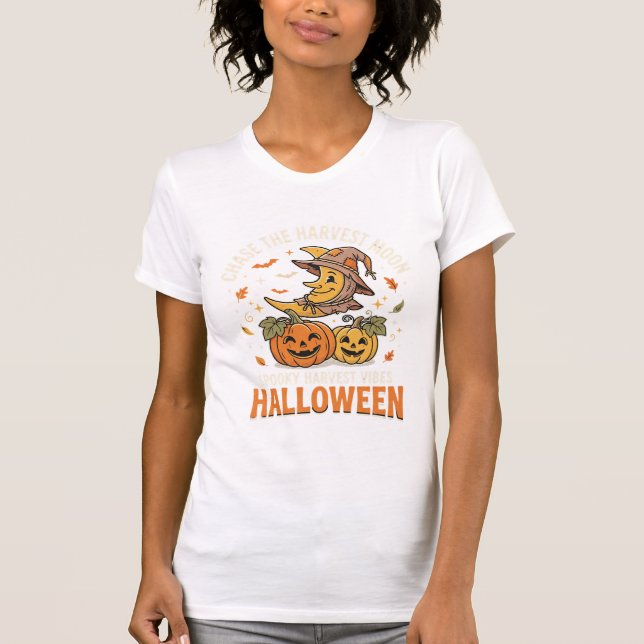 Camiseta Colheita Delícia da Lua de Halloween (Frente)