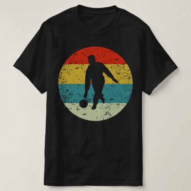 Camiseta colheita retrógrada da boliche (Frente do Design)