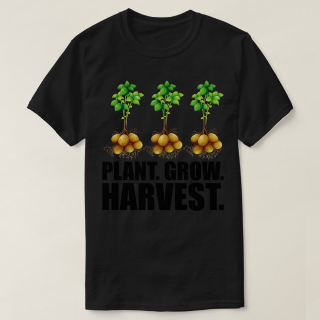 Camiseta Colheita vegetal de batata (Frente do Design)