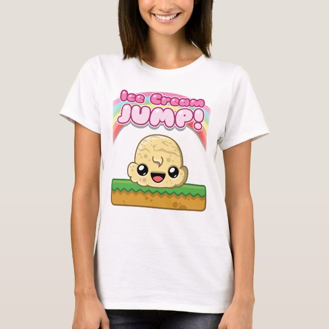 Camiseta Colher de Baunilha com Salto de Sorvete (Frente)