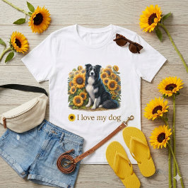 Camiseta Colher de Border Collie Floral Mãe do Cachorro
