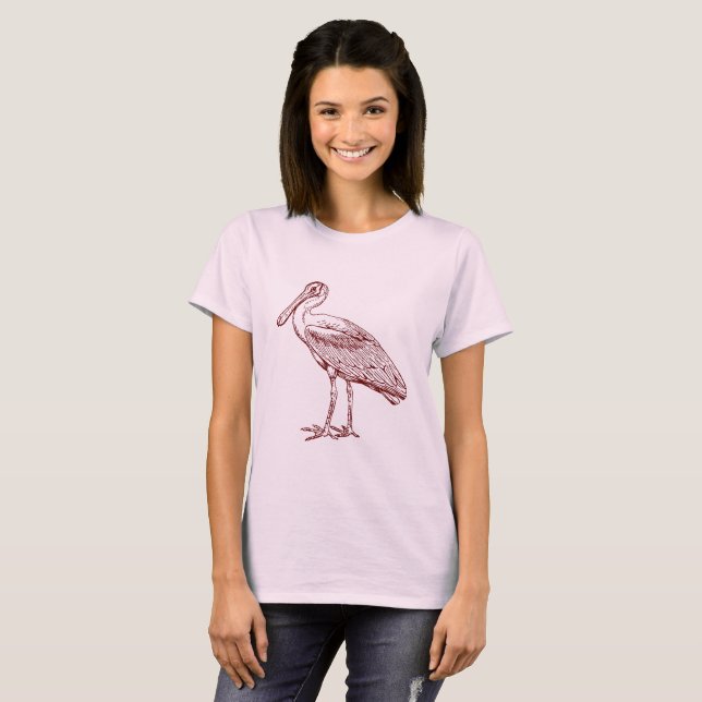 Camiseta Colhereiro - Vermelho Escuro (Frente Completa)