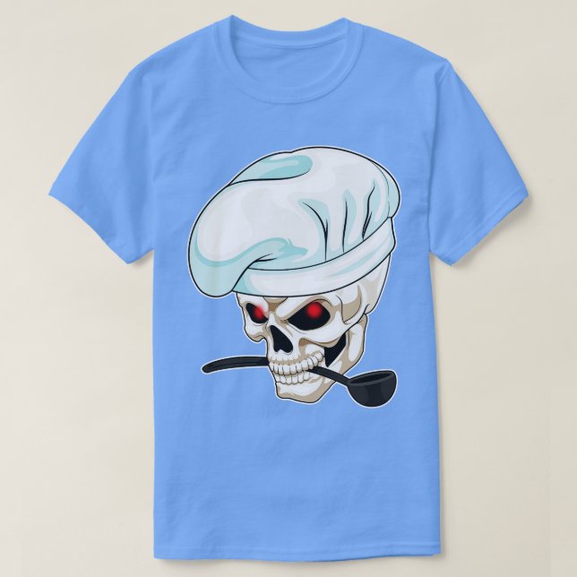 Camiseta Colheres de Cozinhar de chef crânio (Frente do Design)