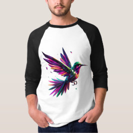 Camiseta Colibrí Arcoíris Geométrico – Arte Moderno Vibrant