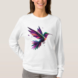 Camiseta Colibrí Arcoíris Geométrico – Arte Moderno Vibrant